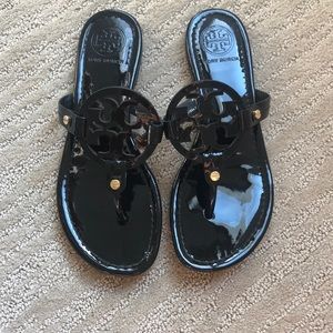 Tory Burch Black Patent Miller Sandals